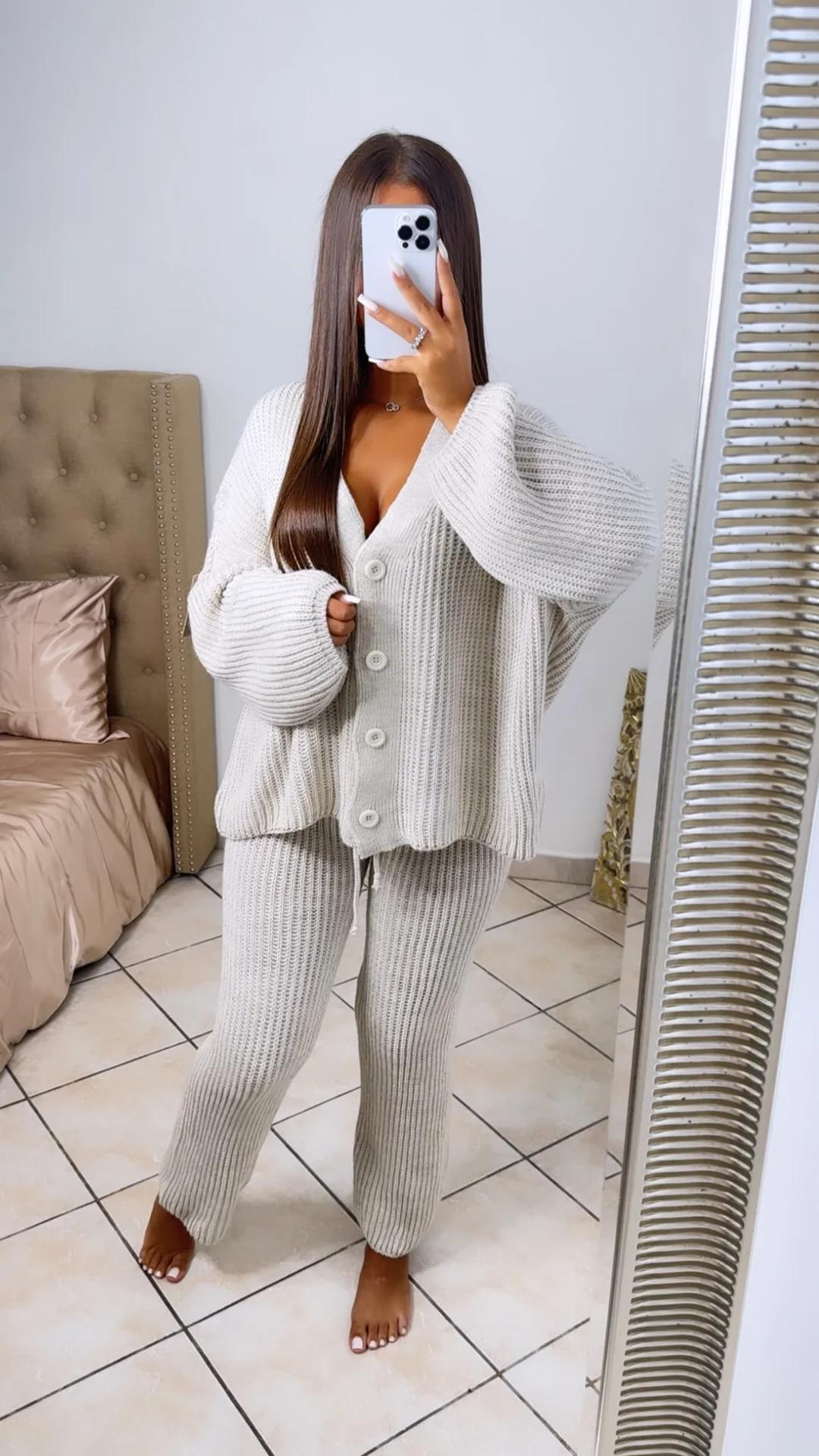 S&L Cozy Knit Set - Cardigan & Pants