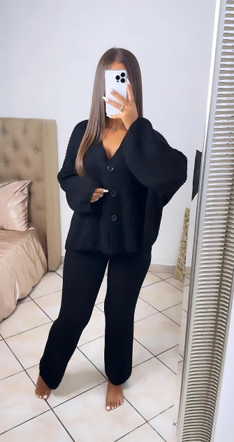 S&L Cozy Knit Set - Cardigan & Pants